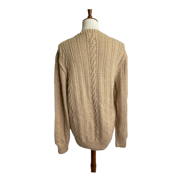 Vintage Hand Made Cable Knit Fisherman Sweater Crewneck Womens L/XL - Picture 10 of 10